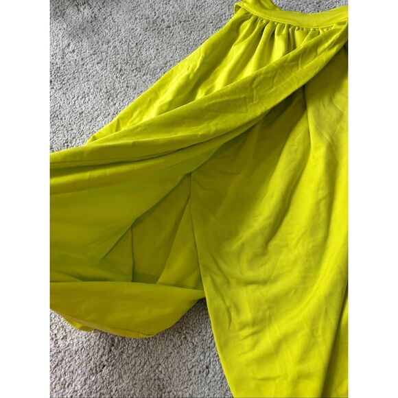 NWT Superdown Emani wrap crop top in chartreuse, Med $70 F11 - Picture 5 of 7